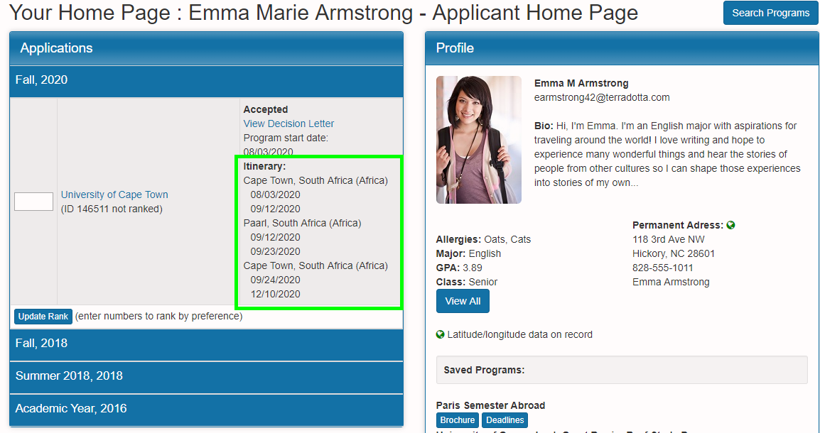 Administrator View of an Application – Terra Dotta